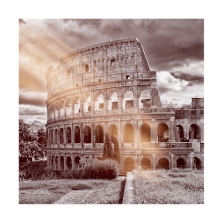 Trademark Fine Art Philippe Hugonnard 'Dolce Vita Rome 3 Colosseum of Rome IV' Canvas Art, 14x14 PH01347-C1414GG